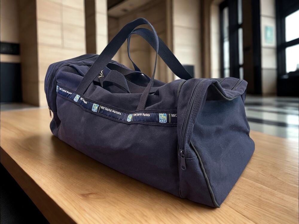 RBC Capital Markets Duffle Bag Navy Canvas Scarborough & Tweed Made USA Banker